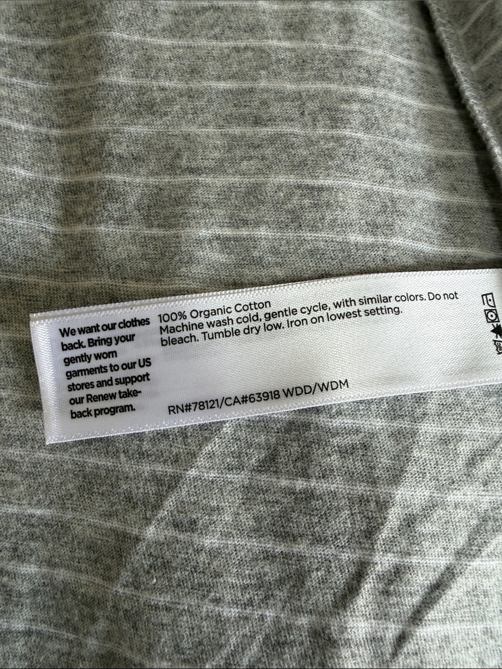 Eileen Fisher Organic Cotton Interlock Gray and White Stripe Tank Sleep Dress L - Picture 9 of 11